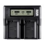 Caricabatterie Doppio con LCD per batterie Sony NP-FM50, NP-F970 e compatibili