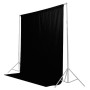 Caruba fondale fotografico in stoffa 2m x 3m Nero (cotone 100%)