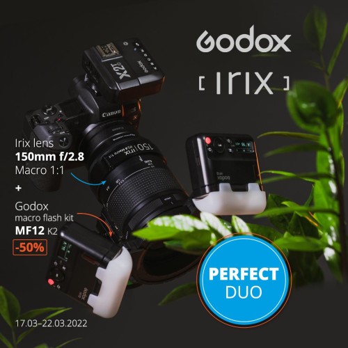 1 - Irix Godox Kit Macro Irix dragonfly 150mm f2.8 + godox MF-12 k2 Kit Pentax