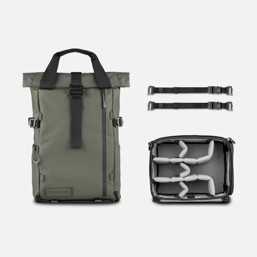 WANDRD PRVKE 21L Wasatch Green Photo Bundle V4 Zaino Fotografico con Cube V2 Incluso