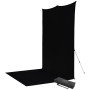 2 - Westcott X-Drop Pro Wrinkle- Kit Fondale con Struttura - Nero Intenso (2,4 x 4 m)
