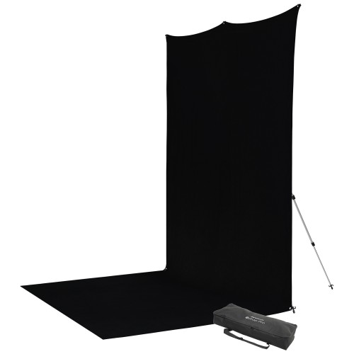 2 - Westcott X-Drop Pro Wrinkle- Kit Fondale con Struttura - Nero Intenso (2,4 x 4 m)