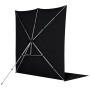 4 - Westcott X-Drop Pro Wrinkle- Kit Fondale con Struttura - Nero Intenso (2,4 x 4 m)
