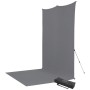 2 - Westcott X-Drop Pro Wrinkle- Kit Fondale con Struttura - Grigio Medio (2,4 x 4 m)