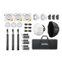 2 - Godox ML100BI KIT 3 luci LED - con Impugnatura V-Mount