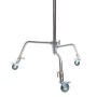 2 - Caruba LS-9W C-Stand stativo boom in acciaio e ruote 330cm
