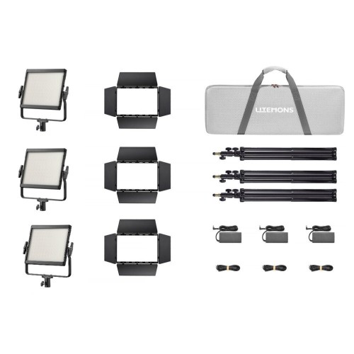4 - Godox LP400Bi K3 Nero Litemons Bi color Pannello LED Kit da 3 pezzi