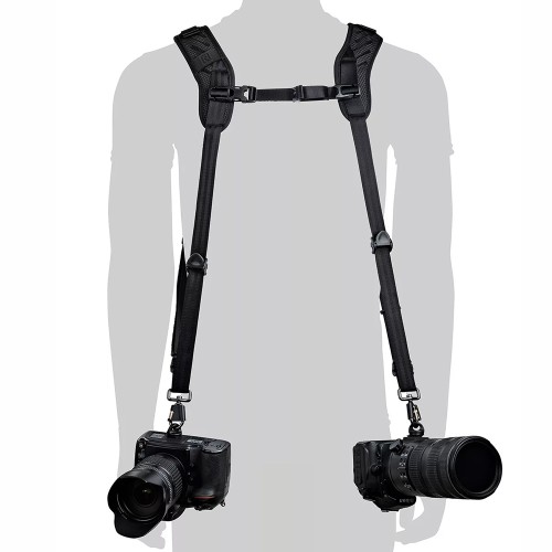 1 - BlackRapid Blackline II Double Harness - Tracolla Professionale Doppia per Due Fotocamere