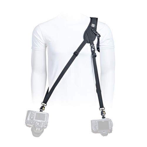 1 - BlackRapid Hybrid X Extra Comfort - Tracolla Fotografica Doppia/ Singola per 2 Fotocamere con Imbottitura Extra