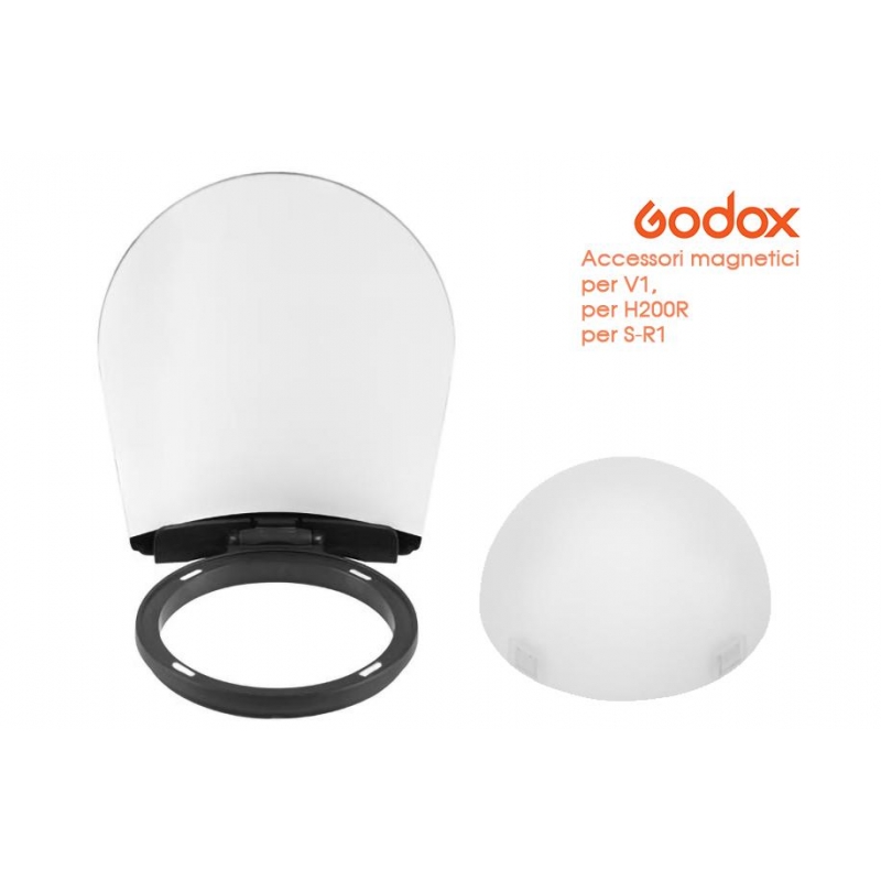 Godox KIT diffusore sferico e deflettore magnetico per V1 - Parte di AK-R1
