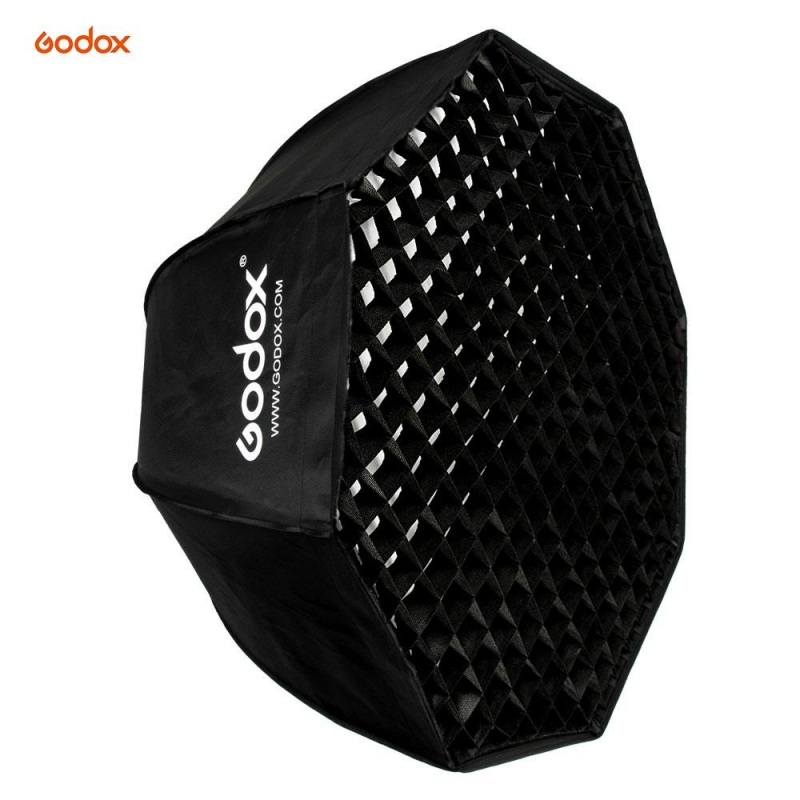 Godox Softbox 120cm Octa con attacco bowens ottagonale + griglia a nido d'ape per flash da studio