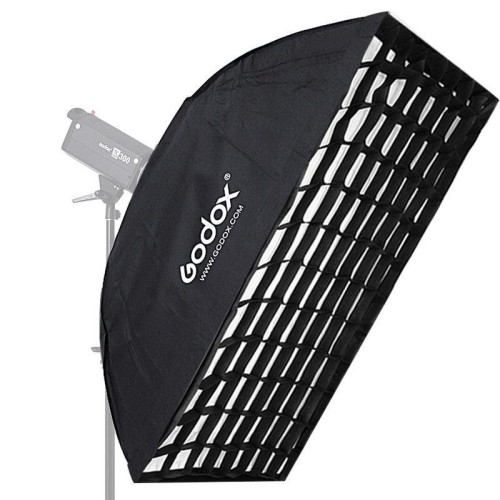 Godox Softbox 80x120cm rettangolare con attacco bowens + griglia a nido d'ape per flash da studio